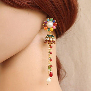 Designer Beaded Crystal Pacchi Earring