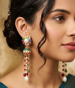 Designer Beaded Crystal Pacchi Earring