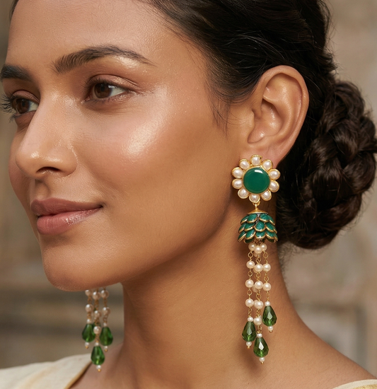 Designer Beaded Crystal Pacchi Earring