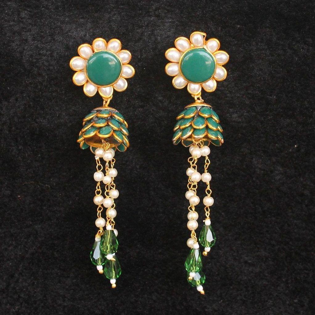 Designer Beaded Crystal Pacchi Earring