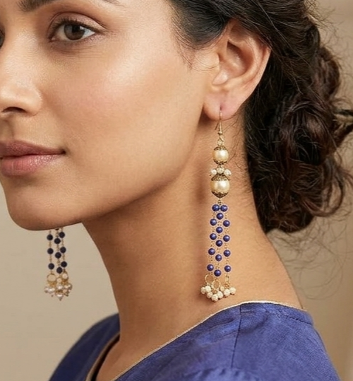 Designer Beaded Pearl Earring