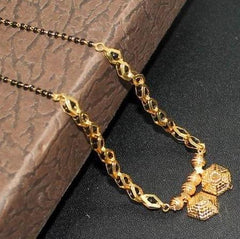 Black Chain Gold Plated Mangalsutra For Women