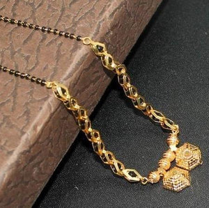 Black Chain Gold Plated Mangalsutra For Women