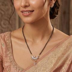 Black Chain AD Mangalsutra For Women