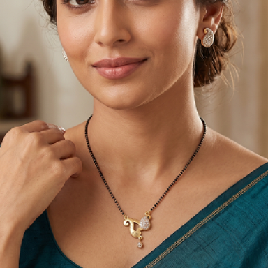 Black Chain AD Mangalsutra For Women