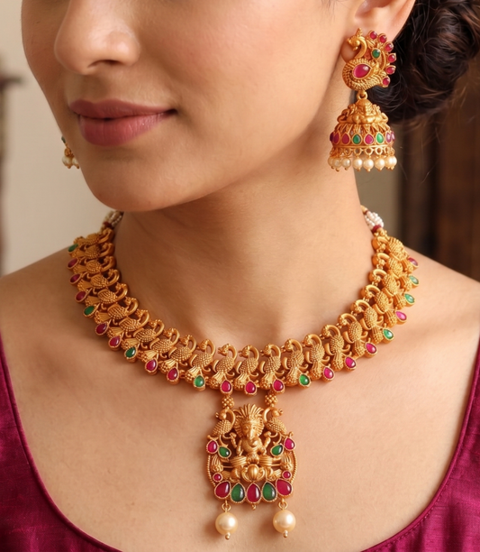 Sanskriti Temple Necklace Set
