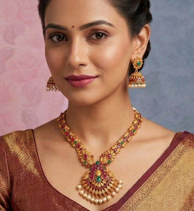 Sanskriti Temple Necklace Set