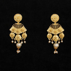 Matte Finish Stone Ethnic Dangler Earrings