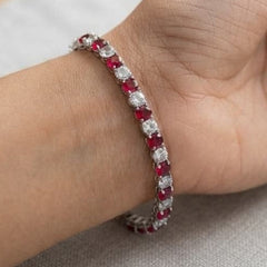 Crimson Spark Tennis Bracelet