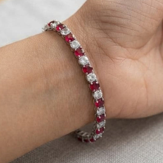 Crimson Spark Tennis Bracelet