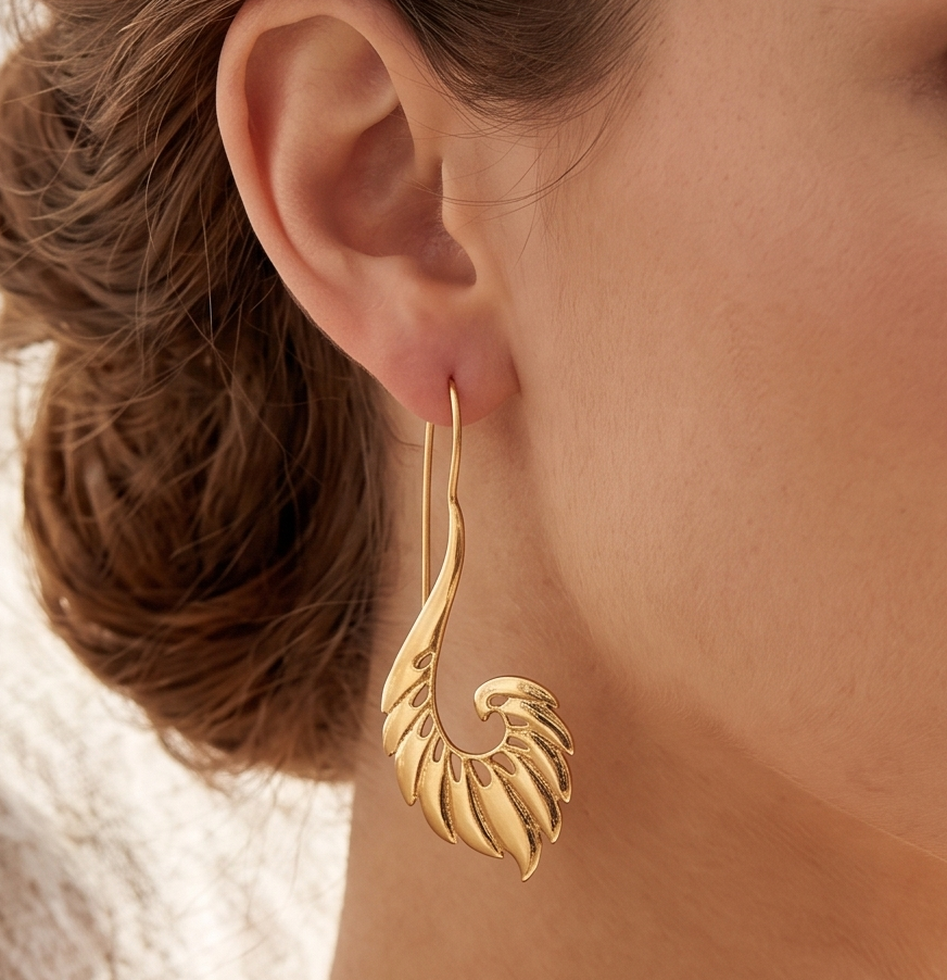 Brass Earring Golden For Girls