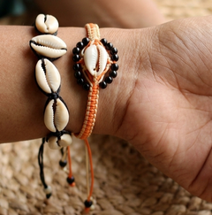 Adjustable Cowrie Shell Braided Bead Bracelets 2 Pcs Combo