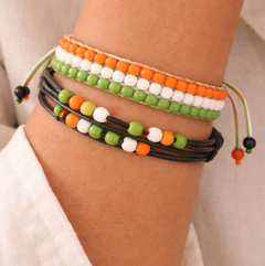 Adjustable Independence/Republic Day Indian Flag Tri-Colour Bracelets 2 Pcs Combo