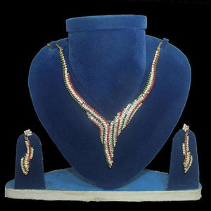 AD Necklace Set Multicolor