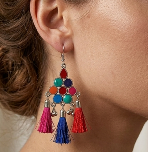 Meenakari Tassel Earring Multicolor