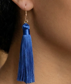 Long Tassel Earrings Blue