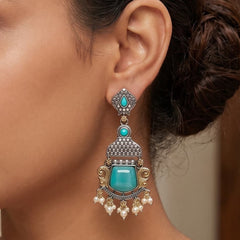 Royal Heritage Dual Tone Oxidised Earrings