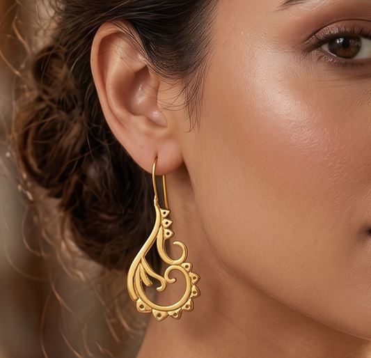 Brass Earring Golden For Girls