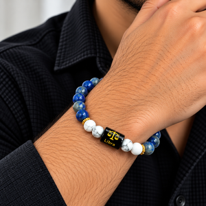 Libra Lapis Lazuli & Howlite Zodiac Bracelet