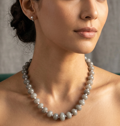 Graduated Rondelle Faceted  Crystal Glass Necklace