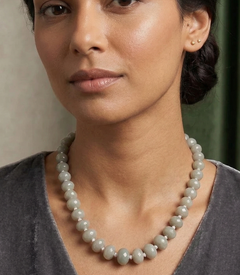 Graduated Rondelle Faceted  Crystal Glass Necklace