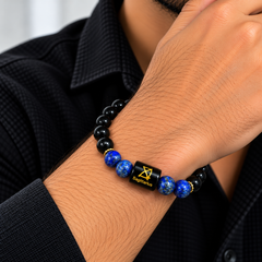 Sagittarius Black Onyx & Lapis Lazuli Zodiac Bracelet