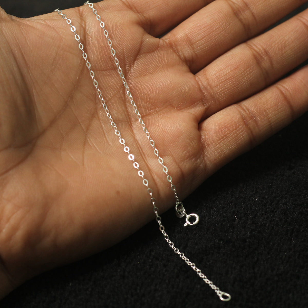 1 Pc 45 Cm Sterling Silver Flat Link Chain