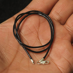 1 Pc 40cm Sterling Silver Leather Cord Necklace