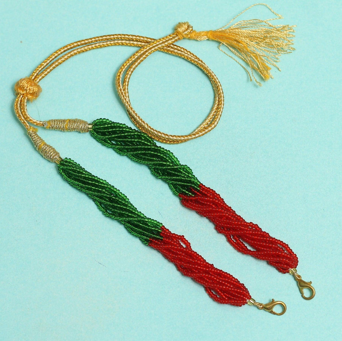 Seed Beads Pendant Dori Red and Green