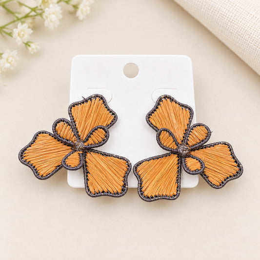 Handcrafted Raffia Butterfly Earrings