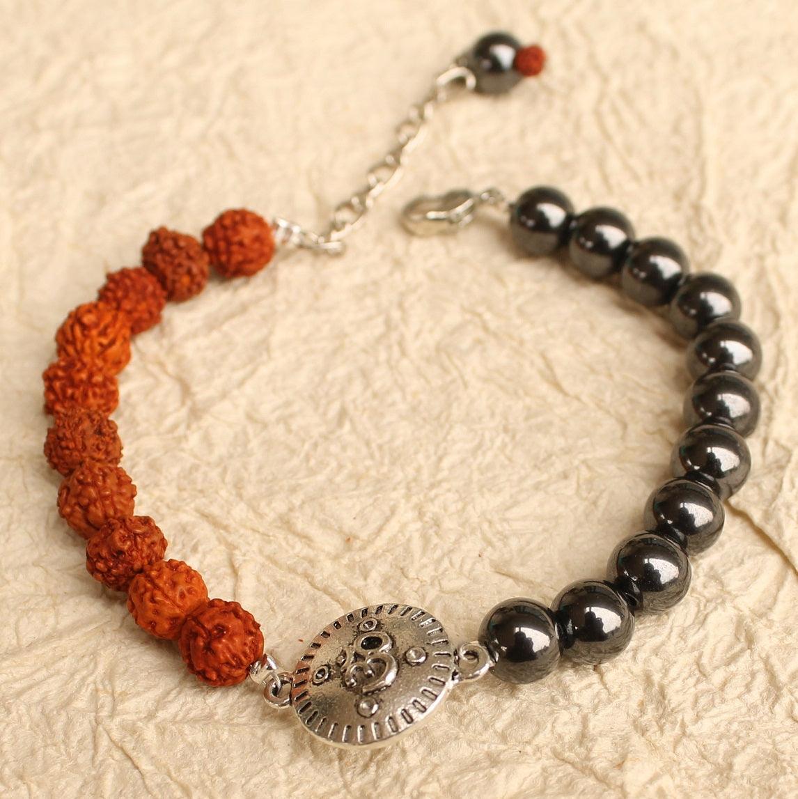 Om Rudraksha Mens Bracelet