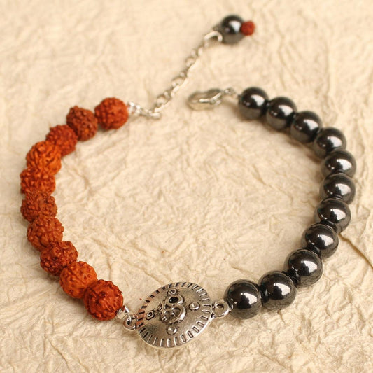 Om Rudraksha Mens Bracelet