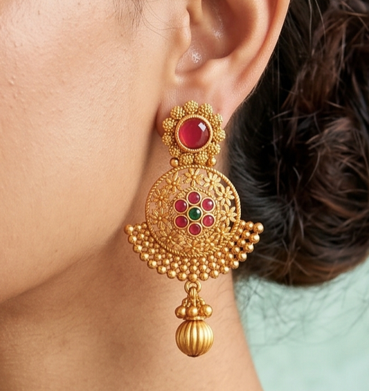 Sanskriti Temple Matte Earring