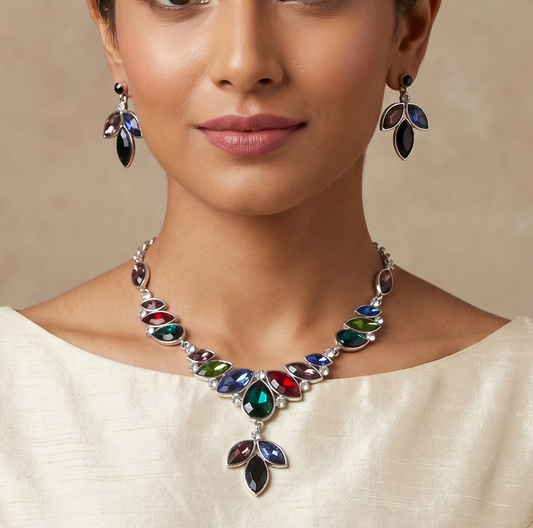 Multicolour Austrian Stone Necklace Set