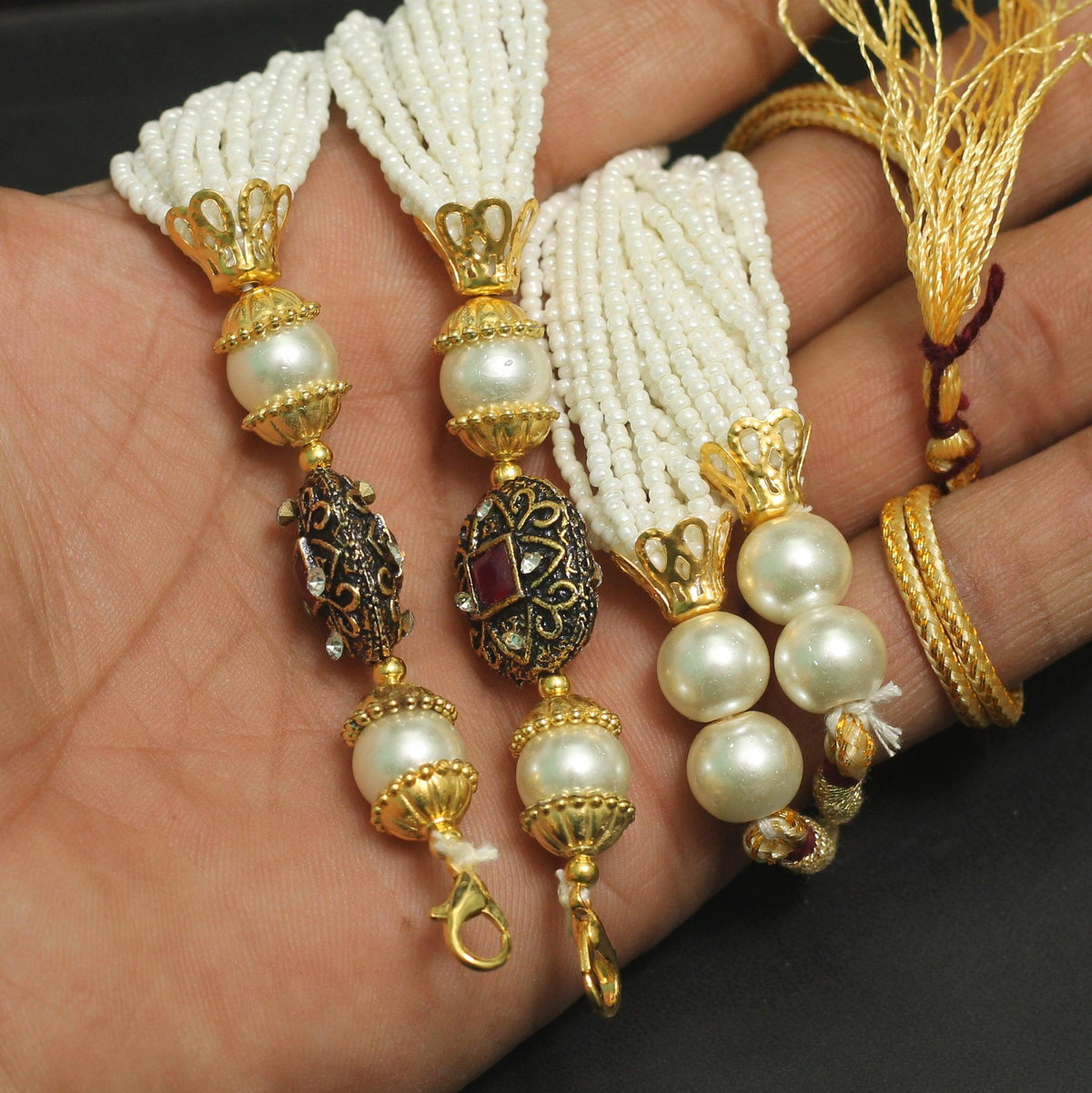 Pearl Beaded Pendants Dori White