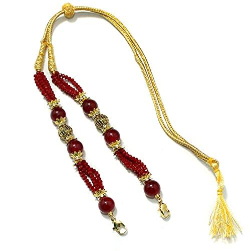 Designer Crystal Beaded Necklace Dori Mahroon, Pack Of 1 Pc