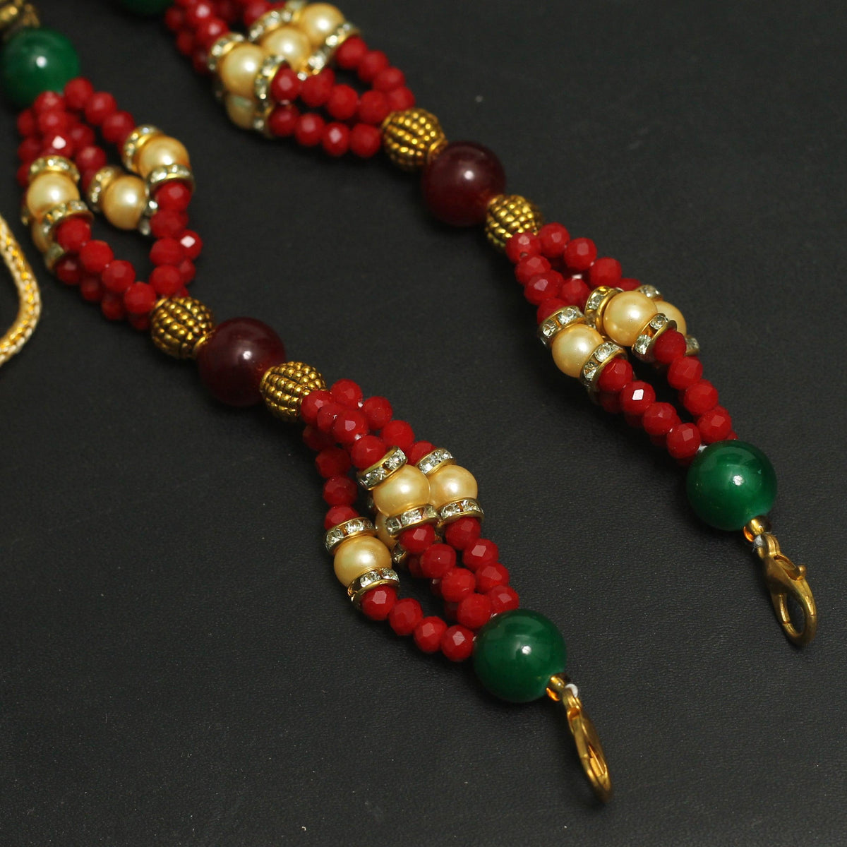 Designer Crystal Faceted Beaded Necklace Dori
