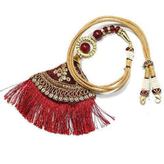 1 Pc Designer Latkan Zari Back Rope Dori Red