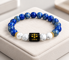 Libra Lapis Lazuli & Howlite Zodiac Bracelet