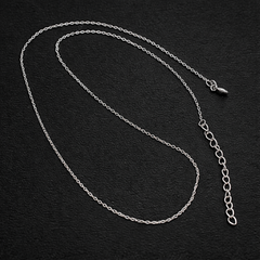 50 Cm Rhodium Plated Sterling Silver Chain