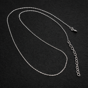 50 Cm Rhodium Plated Sterling Silver Chain