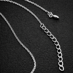 50 Cm Rhodium Plated Sterling Silver Chain