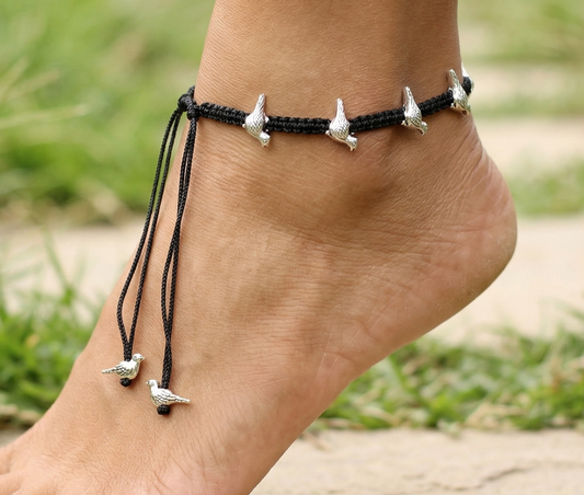 Anklet Handmade Thread With birds Charms ( 1 Pair )