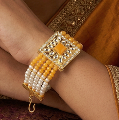 Kundan Work Acrylic Crystal Beads Bracelet