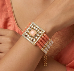 Kundan Work Acrylic Crystal Beads Bracelet