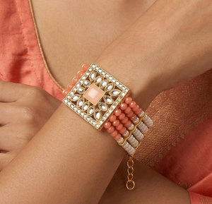 Kundan Work Acrylic Crystal Beads Bracelet