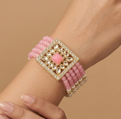 Kundan Work Acrylic Crystal Beads Bracelet