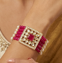 Kundan Work Acrylic Crystal Beads Bracelet