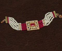 Kundan Work Acrylic Crystal Beads Bracelet
