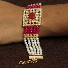 Kundan Work Acrylic Crystal Beads Bracelet